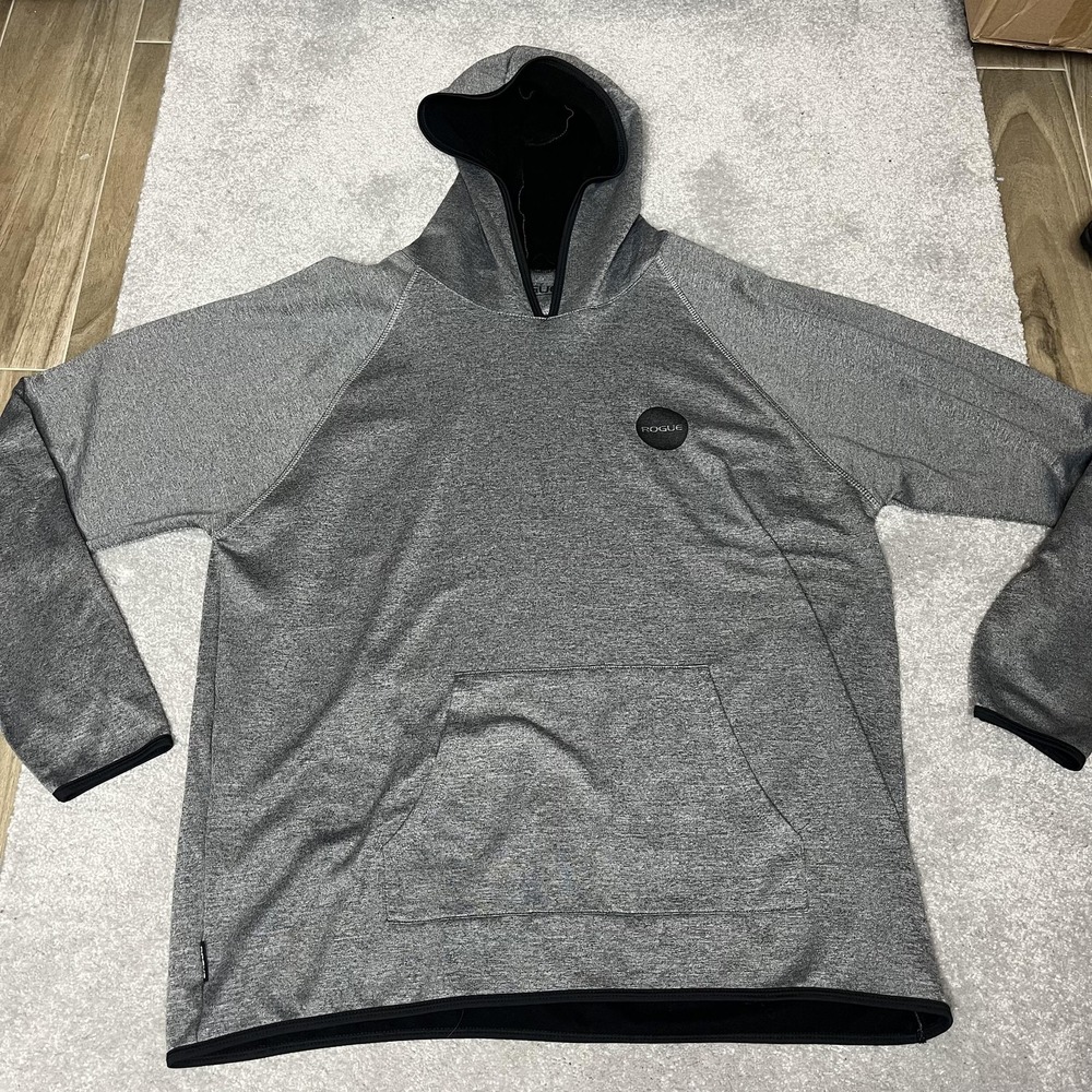 Rogue Hoodie Mens XL Gray Pullover Made USA Athletic Sweatshirt Kangaroo Pocket